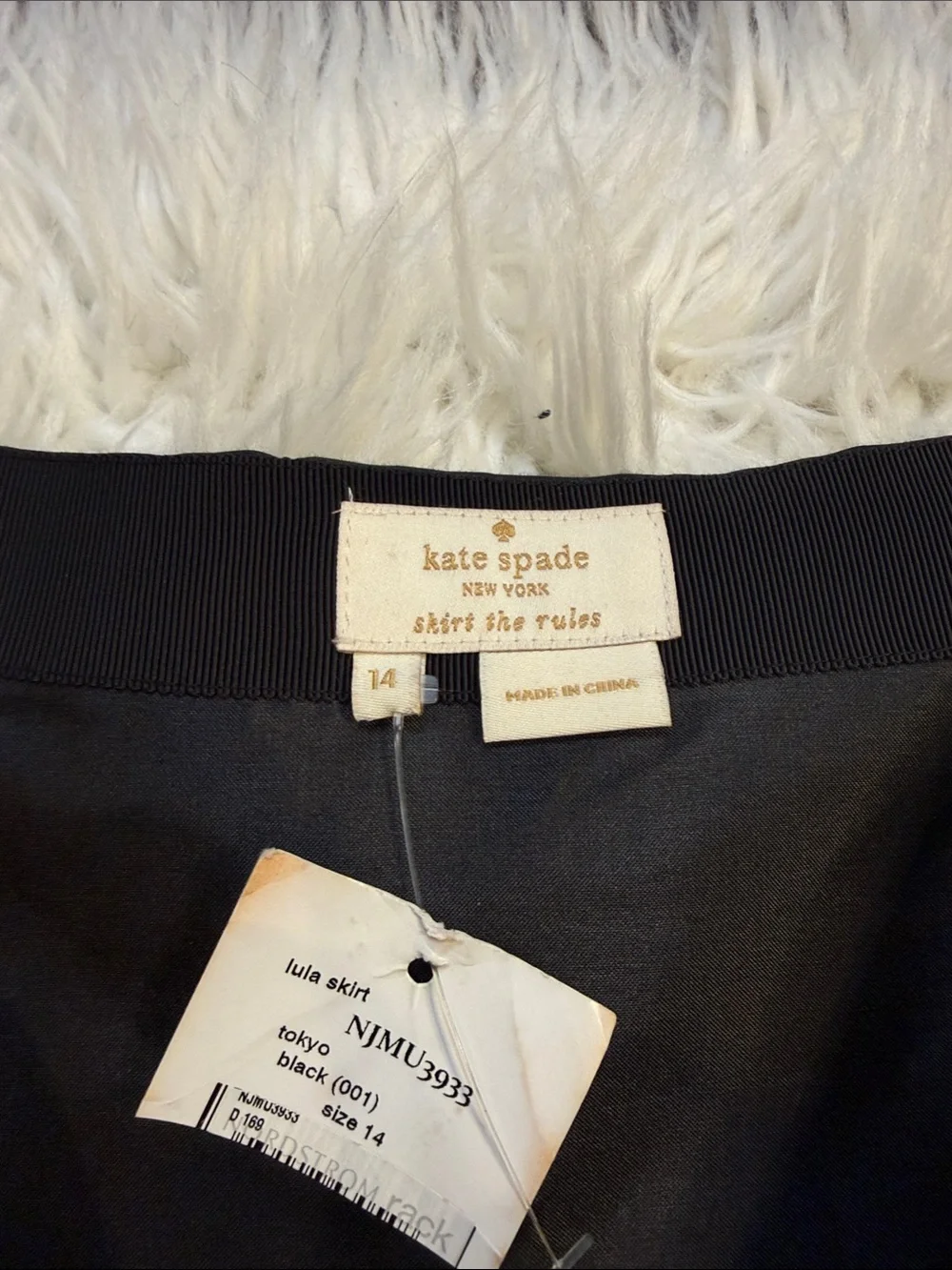 NEW Kate Spade Lula mini skirt cotton silk full A-line pockets black 14